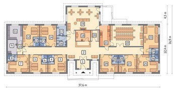 Проект будівлі для проживання туристів або пансіонату