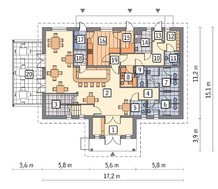 Проект торгового комплексу з верандою і житловими апартаментами