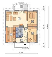 Одноповерховий будинок під чотирьохскатним дахом