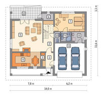 Житловий будинок з мансардою та великим гаражем