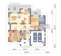 Проект красивого будинку з гаражем на 2 авто