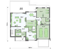 Проект вишуканого сучасного особняка зі здвоєним гаражем