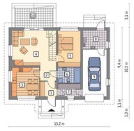 Проект акуратного будинку гаражем