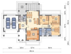 Проект житлового будинку з цегляними колонами