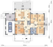 Проект одноповерхового будинку з красивими верандами