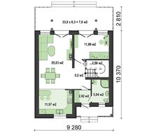 Проект видного будинку на 3 спальні