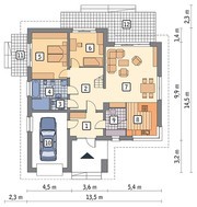 Проект стильного одноповерхового будинку з горищем