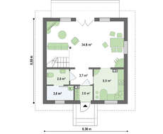 Проект класичного будинку з мансардою