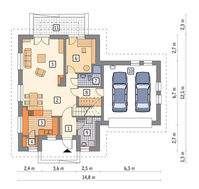 Гарний будинок під високим дахом