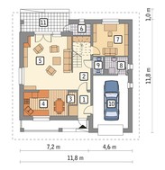 Проект красивого будинку під гострим дахом