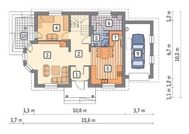 Проект стильного будинку з двома балконами