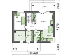 Проект невеликого затишного заміського котеджу в класичному стилі