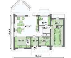 План будівництва мансардного будинку загальною площею 206 кв.м.