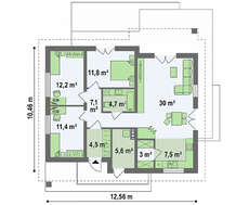Проект невеликого одноповерхового будинку