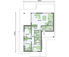 Архітектурний проект будівництва великого одноповерхового будинку площею 175 кв.м.