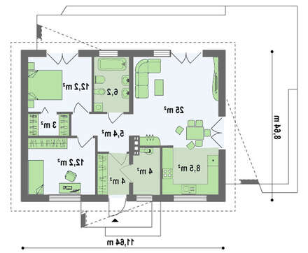 Готовий проект 1,5 поверхового будинку 8 на 12