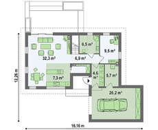 Проект класичного мансардного будинку площею 174 кв.м.