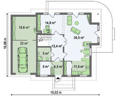 Проект заміського будинку з газоблоків площею 201 кв.м.
