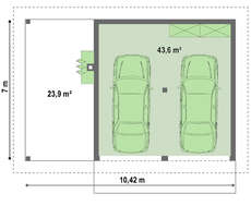 Проект великого гаража на 2 авто площею 50 кв.