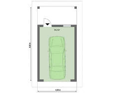 Проект невеликого гаража на 1 авто площею 24 кв.