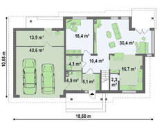 Проект двоповерхового будинку з гаражем на два авто