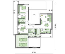 Проект сучасного будинку із плоским дахом загальною площею 263 кв.м.