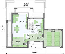 Проект гарного заміського котеджу загальною площею 216 кв.