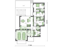 Проект стильного одноповерхового будинку з плоским дахом площею 232 кв.