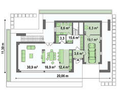 Проект невеликого сучасного двоповерхового будинку площею 182 кв.