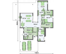 Проект сучасного 1 поверхового будинку площею 190 кв.