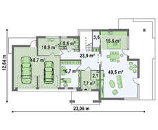 Проект будинку з гаражем на два автомобіля