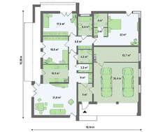 Проект витонченого одноповерхового будинку з плоским дахом площею 190 кв.м