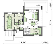 Сучасний проект двоповерхового будинку з гаражем