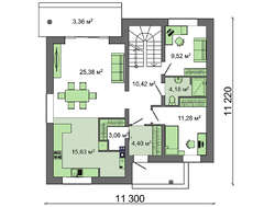 Проект будинку площею 170 кв.м., виконаний у класичному стилі