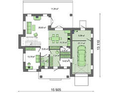 Проект красивого двоповерхового заміського будинку площею 205 кв.