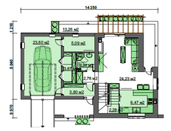 Просторий мансардний житловий будинок на 4 спальні