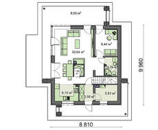 Планування двоповерхового котеджу на 133 кв. м з чотирма спальнями і трьома санвузлами