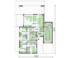 План сучасного котеджу на 171 кв. м в мінімалістичному стилі