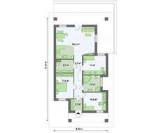 План невеликого котеджу на 89 кв. м для сезонного проживання