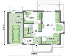 Проект будинку з мансардою площею 188 кв.м.