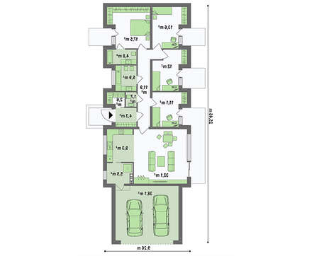 Планування котеджу площею 170 кв. м в стилі барнхаус з чотирма спальнями