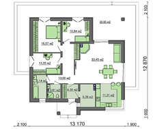 План компактного модного котеджу на 103 кв. м для молодої сім'ї