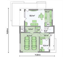План привабливого будинку на 180 кв. м з просторою терасою на другому поверсі