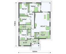 Креслення симпатичного будинку на 155 кв. м з раціональним поділом простору