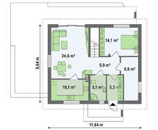 Проект світлого будинку з мансардою загальною площею 151 кв.м.