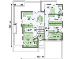 Креслення сучасного особняка площею 234 кв. м в стилі мінімалізму