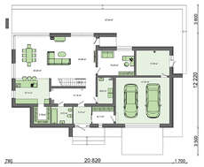 Красивий двоповерховий будинок в стилі мінімалізму