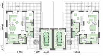 житловий будинок на дві сім'ї із загальним гаражним приміщенням