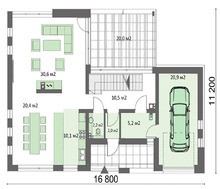 Красивий житловий будинок з каміном в центрі