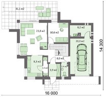 Житловий будинок з мансардою на три спальні